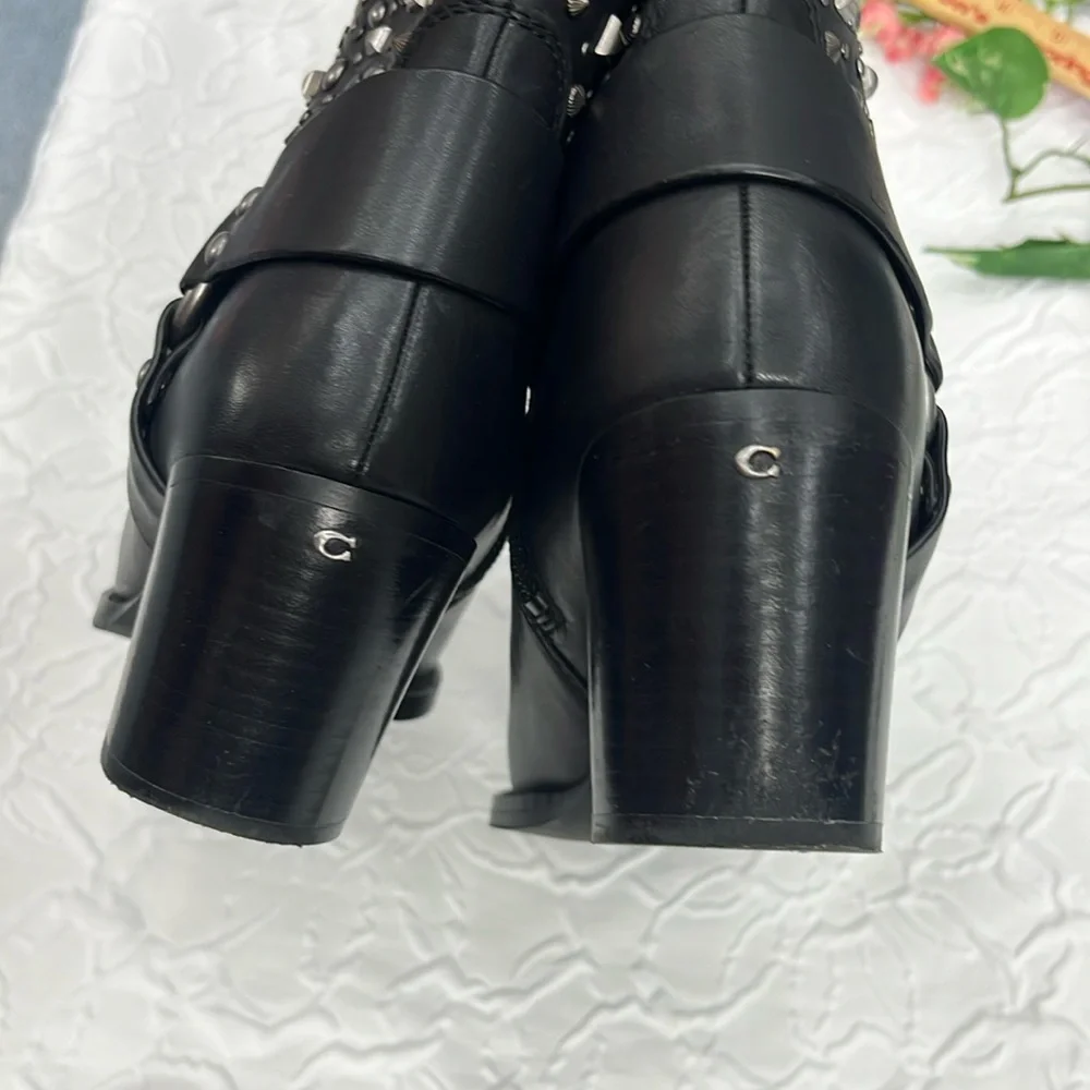 Coach Black Studded Ankle Booties - Picture 4 of 10